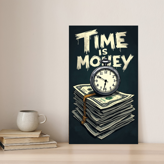Time is Money Poster – Bold Motivational Wall Art for Hustlers & Dreamers